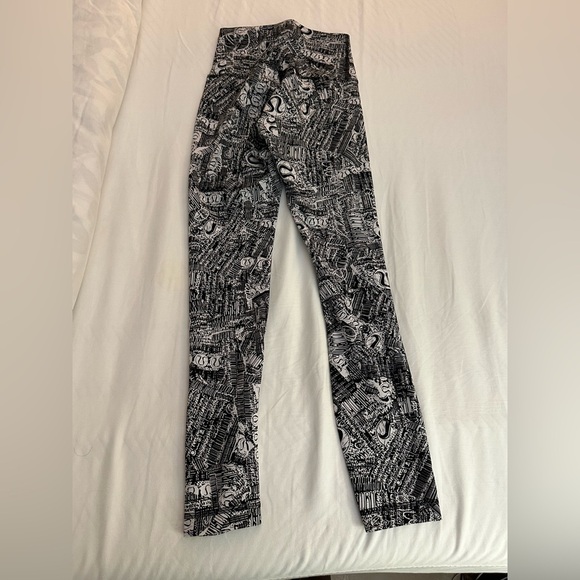 Lululemon Wunder Train High-Rise Tight 25" Tear It Up Alpine White Black - Picture 4 of 9